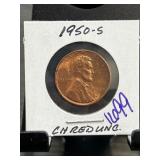 1950-S Lincoln Wheat Penny in Holder