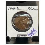 1916-S Lincoln Wheat Cent in F/VF Condition