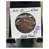 1922-D Lincoln Wheat Cent Rare Date