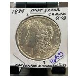 1889 Morgan Dollar Mint Error Coin