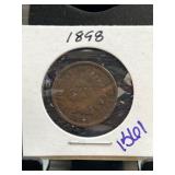 1898 Indian Head Cent in Protective Holder