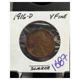 1916-D Lincoln Wheat Penny in Very Fine Condition