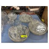 Huge Set Clear Pressed Glass Dishes