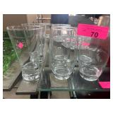 Six Clear Glass Tumblers