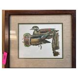 Framed Duck Artwork, Signed by Artists