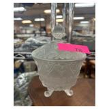 Fenton Frosted Glass Footed Candy Dish