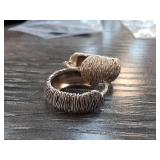 Sterling Silver Textured Italian Hoop Earrings