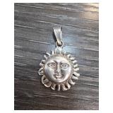 Sterling Silver Sunface Pendant