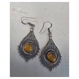Sterling Silver and Tigers Eye Earrings