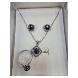 Jewelry Set with Necklace, Earrings, and Ring