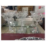 6 Cambridge Rose Point Etched Glasses Stemware
