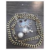 Jewelry Lot With Chains and Pearls