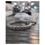 Sterling Silver Hoop Earrings With Stones