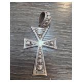 Sterling Silver Moonstone Cross Pendant