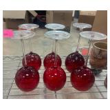 Six Lenox Red Wine Glasses