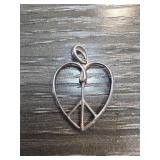 Sterling Silver Heart Pendant With Peace Symbol