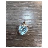 Sterling Silver Heart-Shaped Topaz Pendant