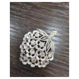 Sarah Coventry Floral Brooch in Silvertone