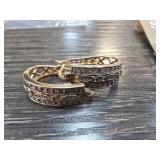 Sterling Silver Hoop Earrings with Detailing