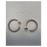 Sterling Silver Braided Hoop Earrings