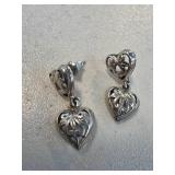 Sterling Silver Heart-Shaped Earrings