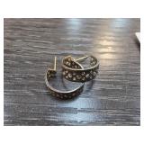 Sterling Silver Hoop Earrings With Detailing