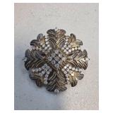 Sterling Silver Brooch with Rhinestones