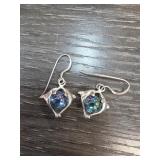 Sterling Silver Earrings With Glass Accents
