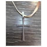 Sterling Silver Cross Pendant With Ribbon