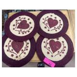 Four Cotton and Acrylic Fiber Mats