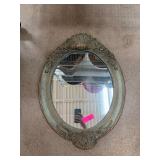 Oval Wall Mirror With Ornate Frame