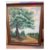 Framed Landscape Oil Painting on Canvas