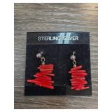 Sterling Silver Coral Earrings