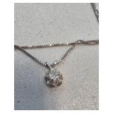 14k Gold Pendant with Diamond Sterling Chain