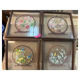 Four Framed Reverse Glass Paintings