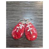 Sterling Silver Red Dangle Earrings