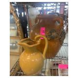 Two Ceramic Pitchers with Grapevine Motif