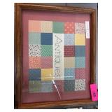 Framed Patchwork Quilt Wall Hanging