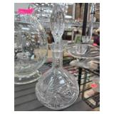 Crystal Decanter With Etched Designs and Stopper