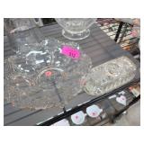 Pressed Glass Bowl and Trinket Dish Set