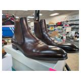 Santoni Dark Brown Leather Chelsea Boots