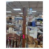 Wooden Coat Rack With Brass Hooks