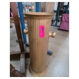 Gold-Colored Ribbed Metal Vase or Umbrella Stand