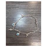 Sterling Silver Charm Bracelet with Crosses