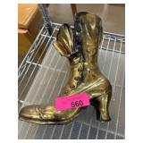 Gold-Tone Metal Boot Vase