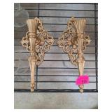 Decorative Gold-Tone Metal Wall Sconces