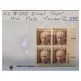 US #1398 Ernest Taylor Mint Plate Block