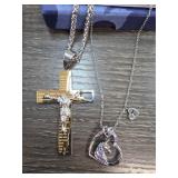 Two Mixed-Metal Necklaces with Pendants