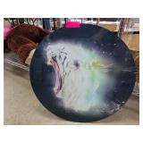 Round Tiger Artwork on Metal Panel