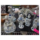 Porcelain Figurines With Blue and White Details